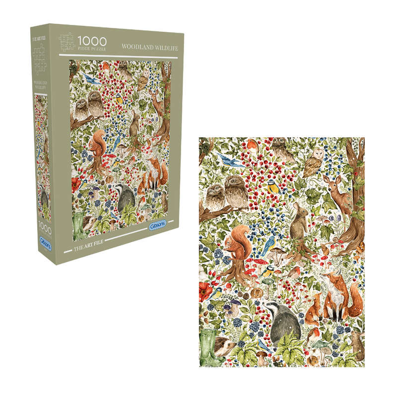 Gibsons - The Art File: Woodland Wildlife - 1000 Piece Jigsaw Puzzle