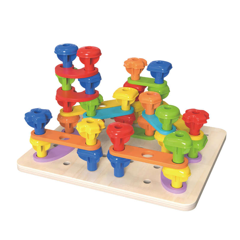 TookyToy - Rainbow Stacking Pegs Set