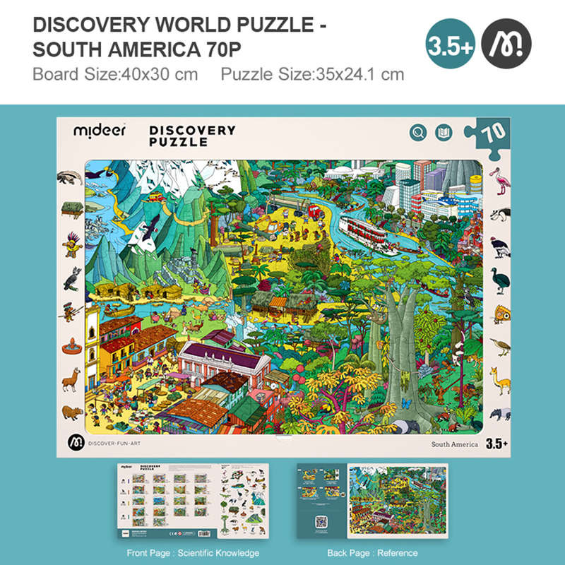 Mideer - Big World Small World Amazon-Themed Discovery Puzzle: 70 Pieces