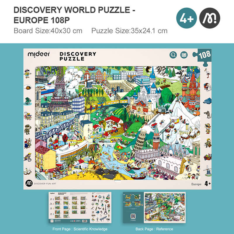 Mideer - Big World Small World Paris-Themed Discovery Puzzle: 108 Pieces
