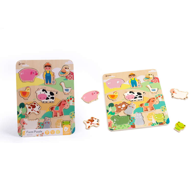 Classic World - Wooden Puzzle - Farm Animals - 12pcs