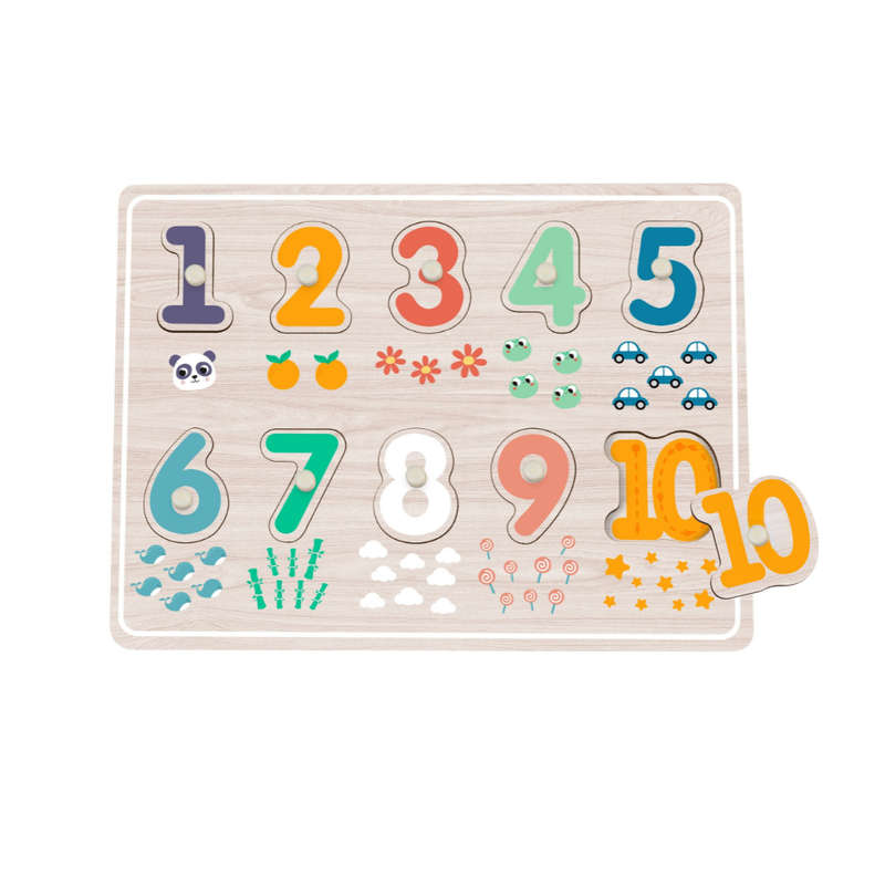 hi Pando - Wooden Peg Puzzle - Number 1-10 - 11pcs