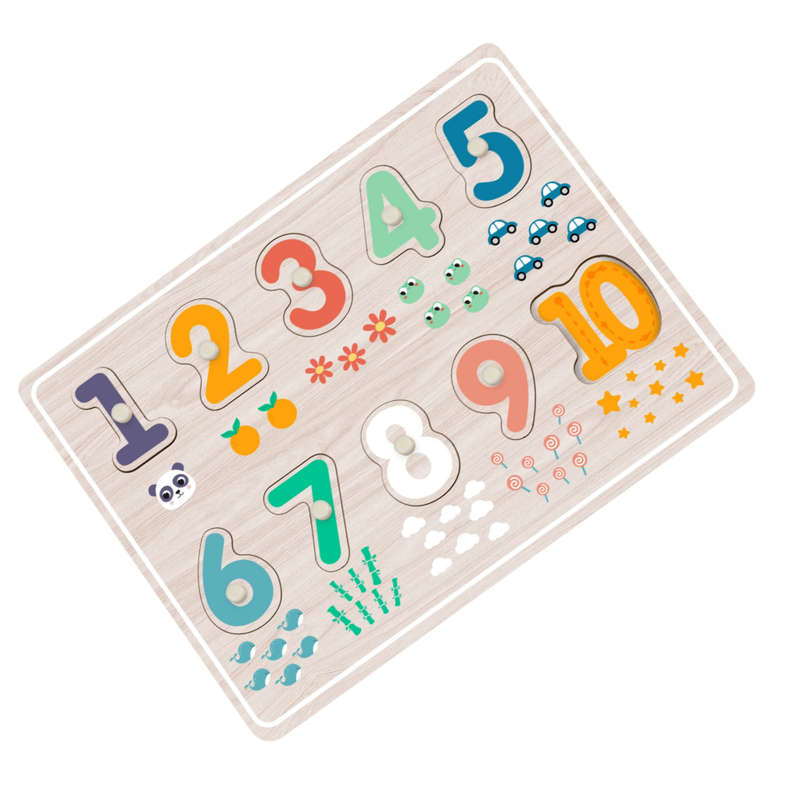 hi Pando - Wooden Peg Puzzle - Number 1-10 - 11pcs
