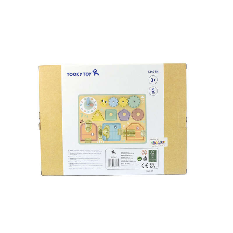 TookyToy - Wooden Busy Board - Pastel