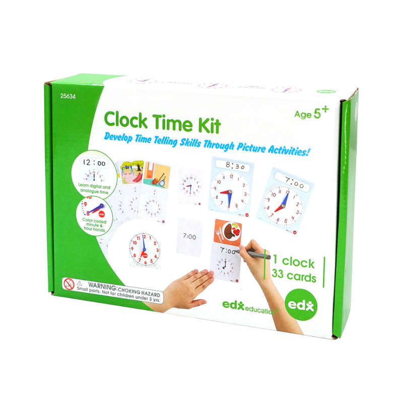 EDX Education - Clock Time Kit with Activity Cards - 36pcs
