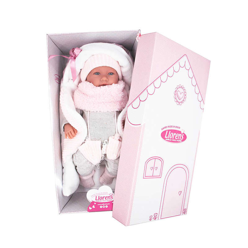Llorens - Baby Girl Doll with Carry Cot, Clothing & Accessories: Mimi - 40cm (Mechanism Optional)