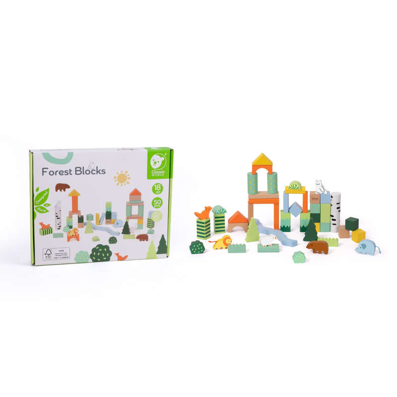 Classic World - Wooden Forest Building Blocks - 50pcs