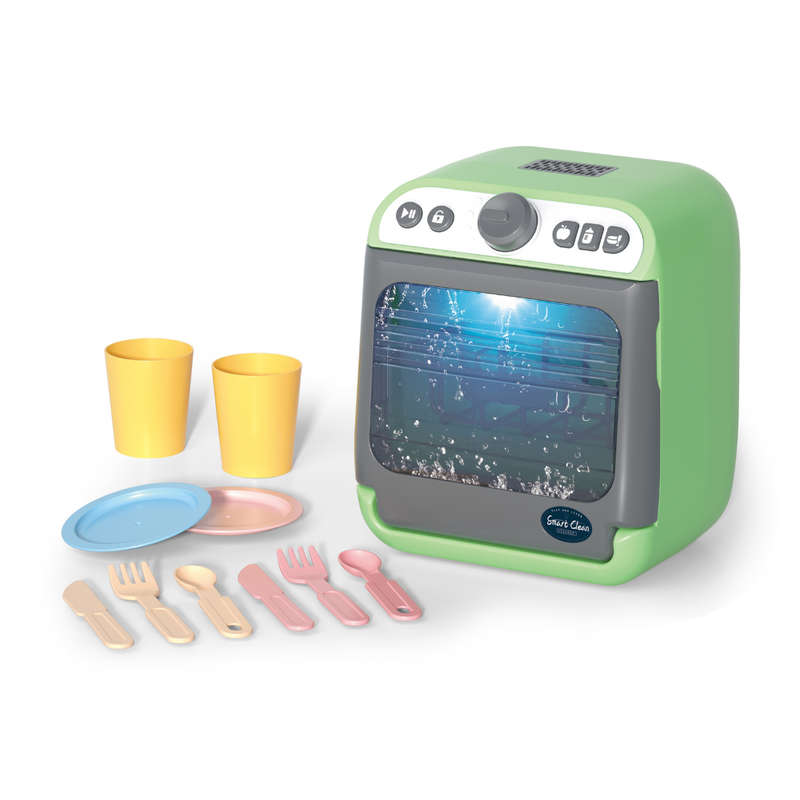Pretend & Play Dishwasher Set with Sound, Lights & Water Spray Effect - Green