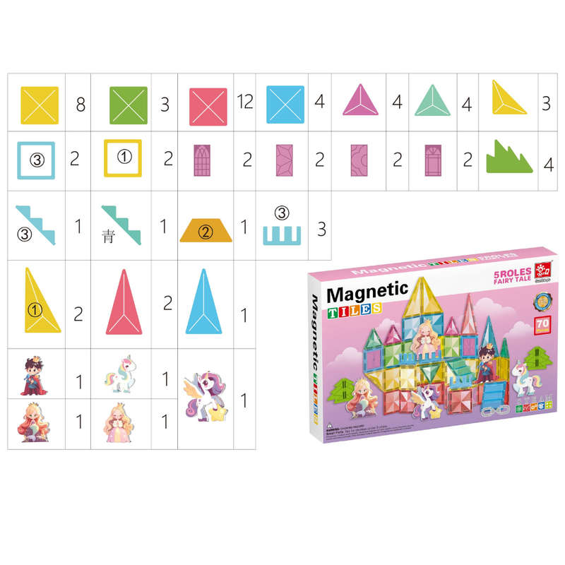 Magnetic Tiles - Princess Set - 70 Pieces