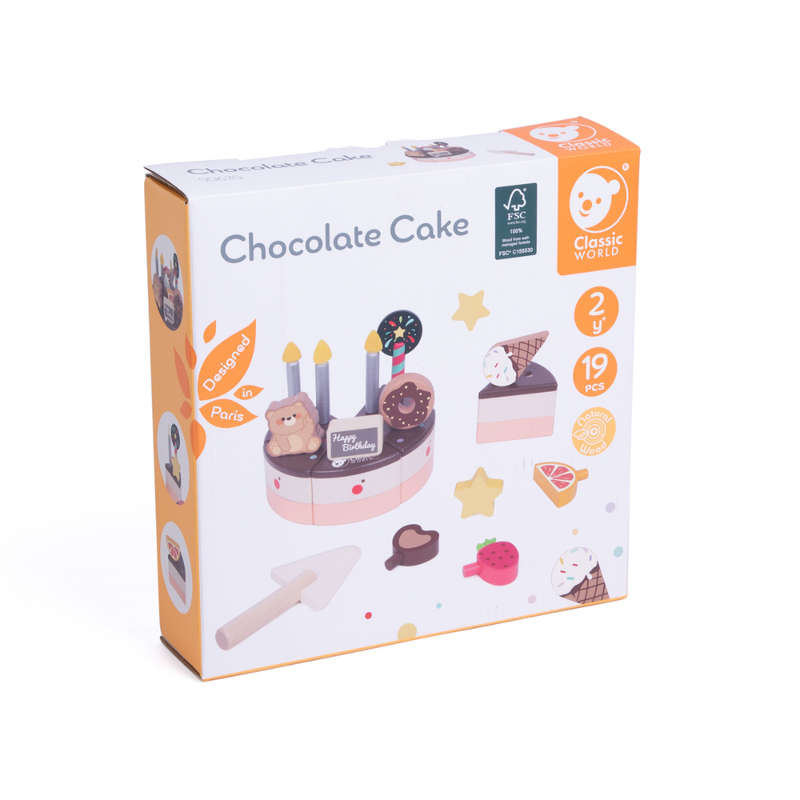 Classic World - Pretend & Play - Chocolate Birthday Cake - 19pcs