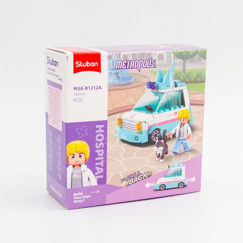 Sluban - Metropolis Pull Back - Pet Pickup Car - 103pcs