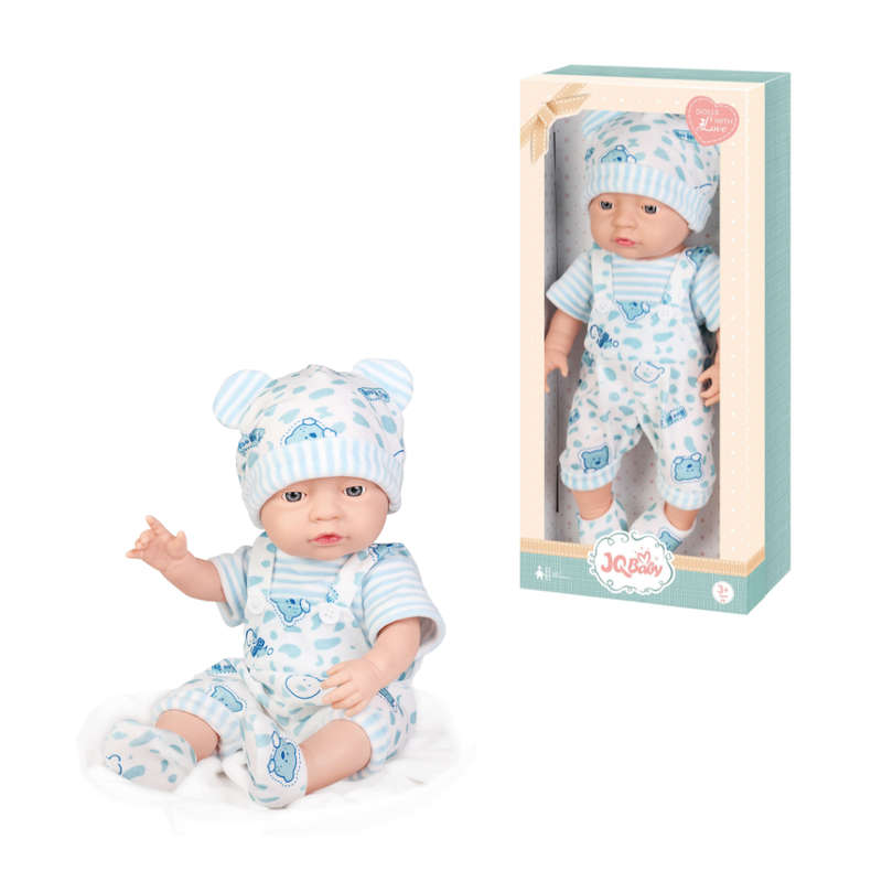 Baby Doll with Blue Clothing & Accessories - Vinyl Body - 40cm