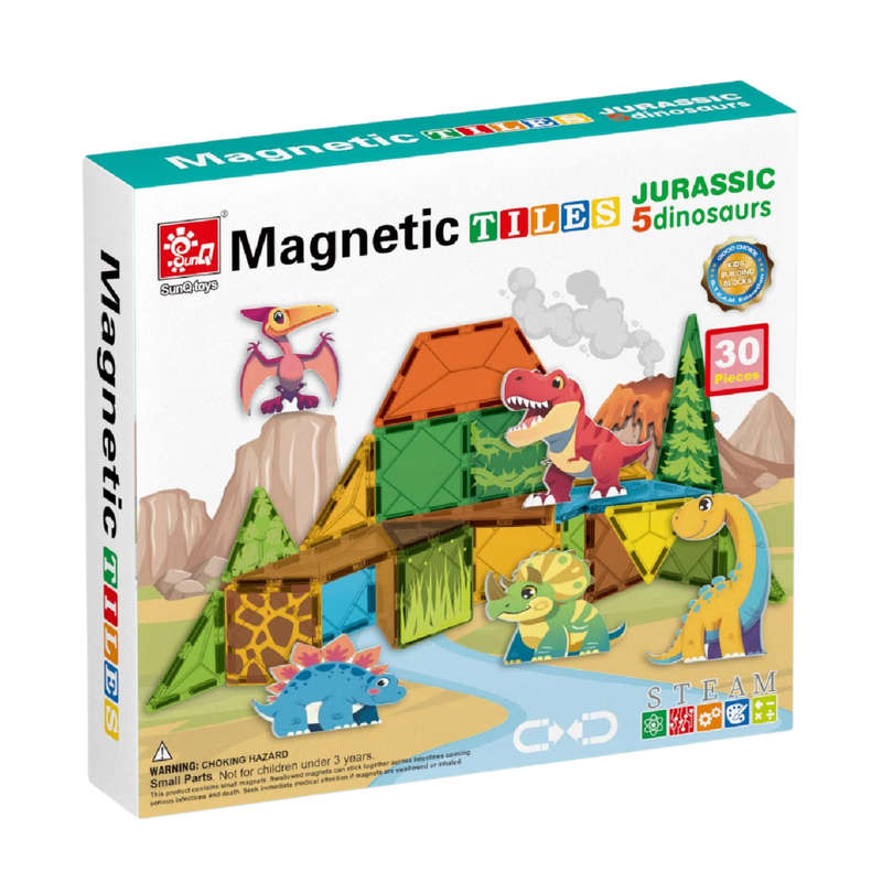 Magnetic Tiles - Dinosaur Set - 30 Pieces
