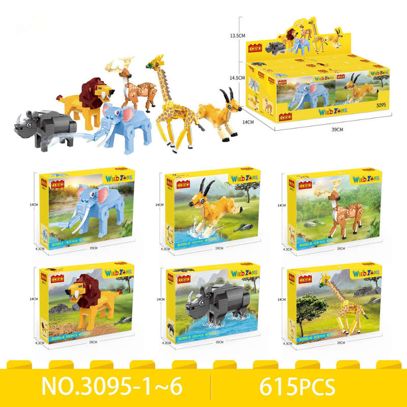 Cogo - Building Block Set - Wildlife Explorer - 6 Animals 92-102 Pieces