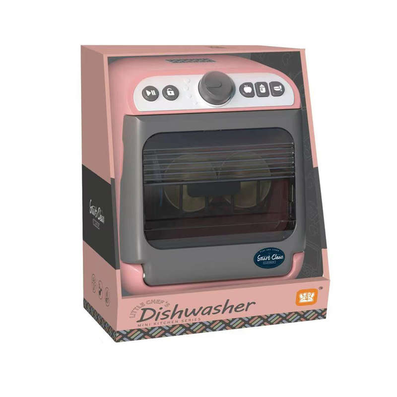 Pretend & Play Dishwasher Set with Sound, Lights & Water Spray Effect - Pink