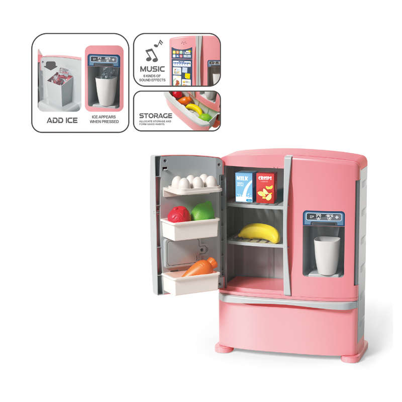 Pretend & Play Refrigerator with Sound Effects & Ice Dispenser - Pink