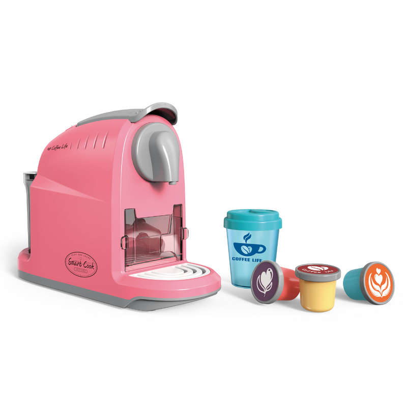 Pretend & Play Coffee Maker Set with Sounds & Colour Changing Cup - Pink