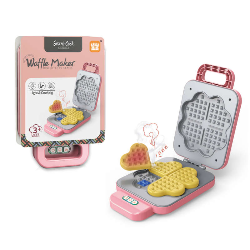Pretend & Play Waffle Maker Set with Colour Changing Waffles - Pink