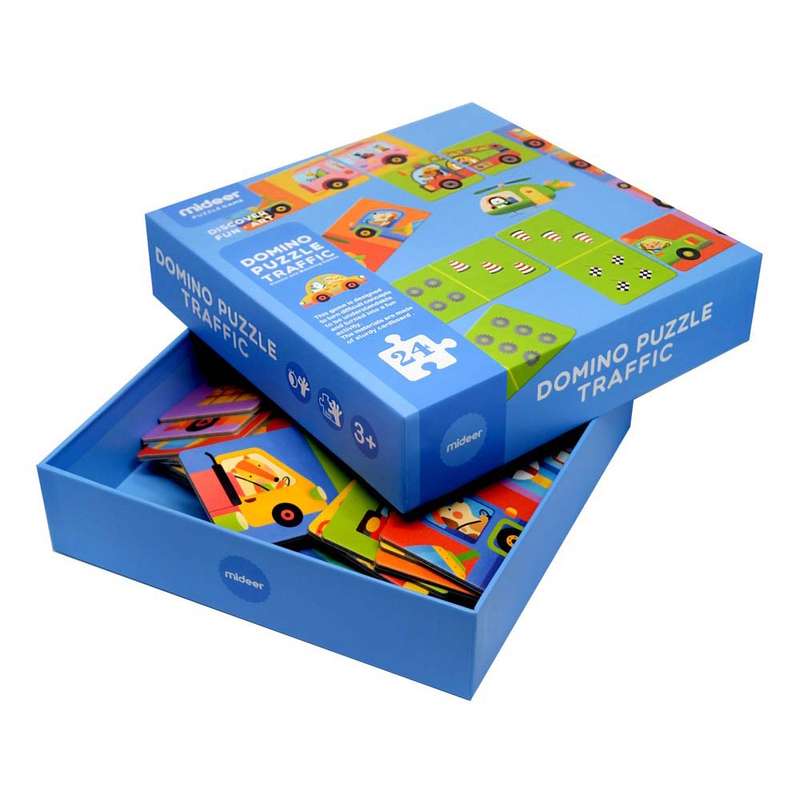 Mideer - 2-in-1 Domino Puzzle Game - Traffic - 24pcs
