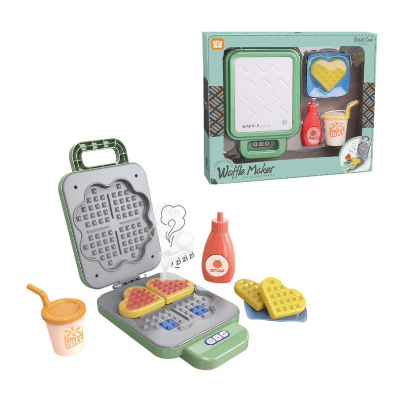 Pretend & Play Waffle Set with Lights, Sound & Colour Changing Food - Green