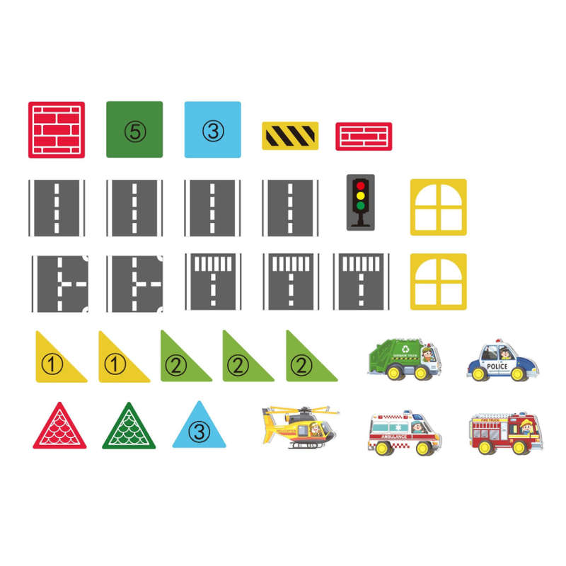 Magnetic Tiles - City Vehicles Set - 30 Pieces