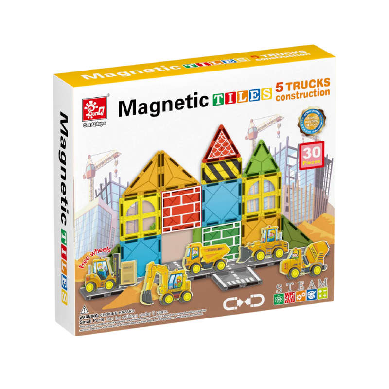 Magnetic Tiles - Truck Construction Set - 30 Pieces