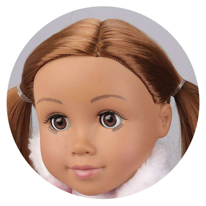 Fashion Doll - Brown Hair, Clothes & Ballerina Flats - 46cm