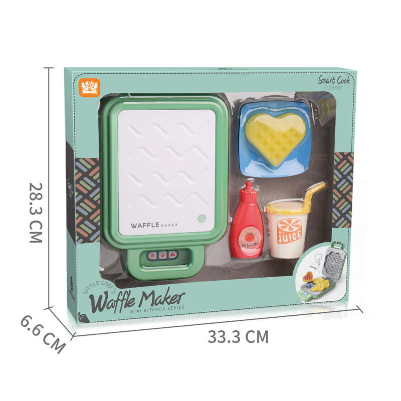 Pretend & Play Waffle Set with Lights, Sound & Colour Changing Food - Green