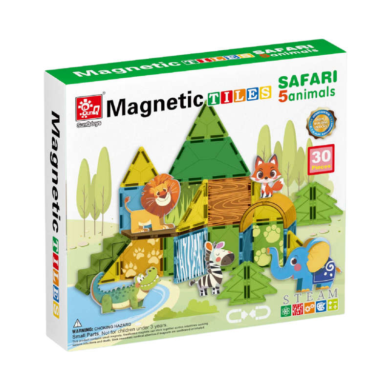 Magnetic Tiles - Wild Animal Set - 30 Pieces