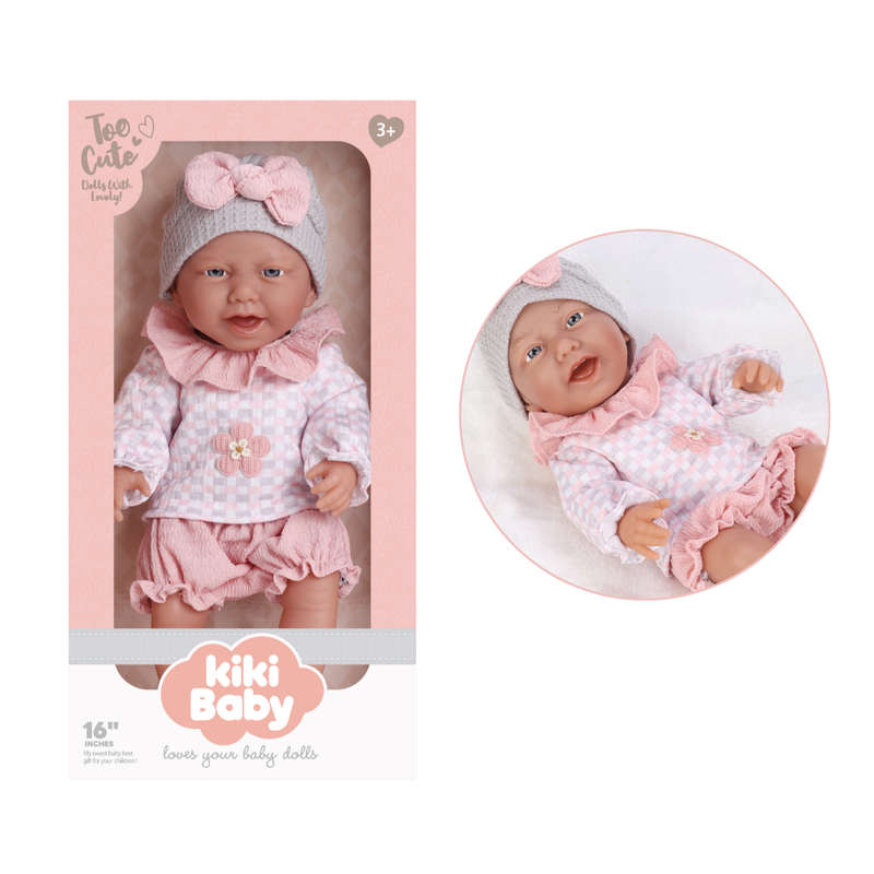 Baby Doll with Pink Clothing & Accessories - Vinyl Body - 40 cm