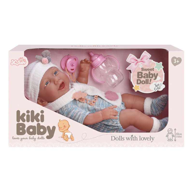 Baby Doll with Vinyl Body, Clothing, Pacifier & Bottle - 40cm