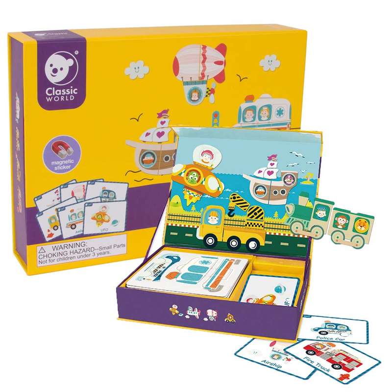 Classic World - Magnetic Traffic & Transportation - 60pcs
