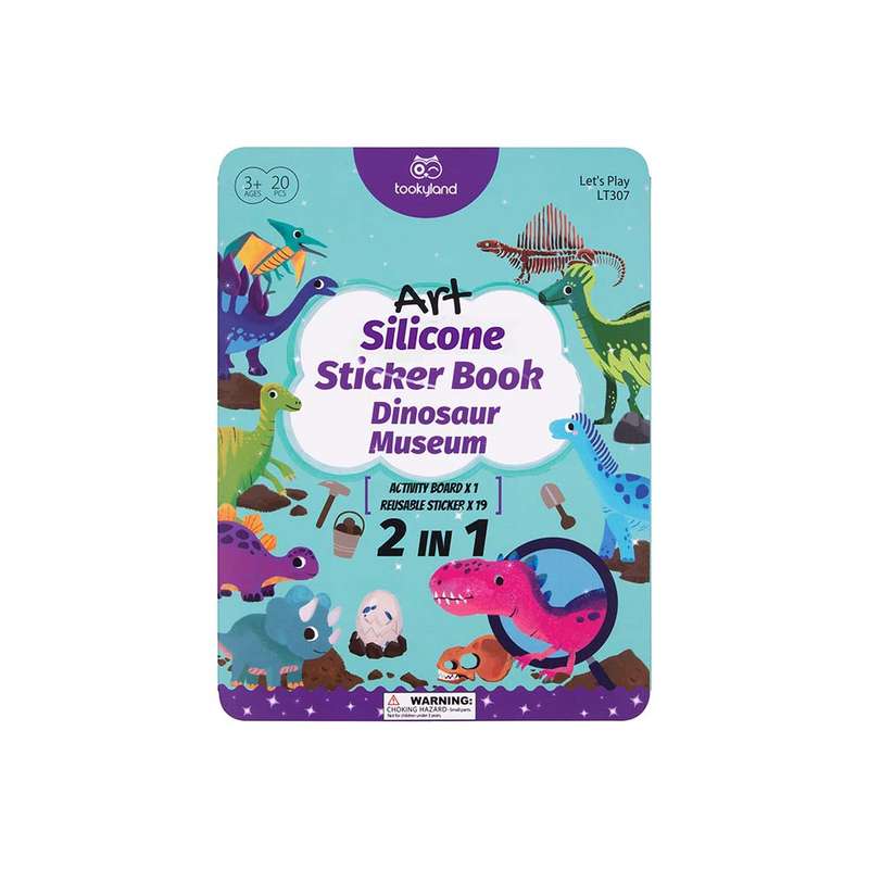 TookyToy - Silicone Sticker Book - Dinosaur Museum