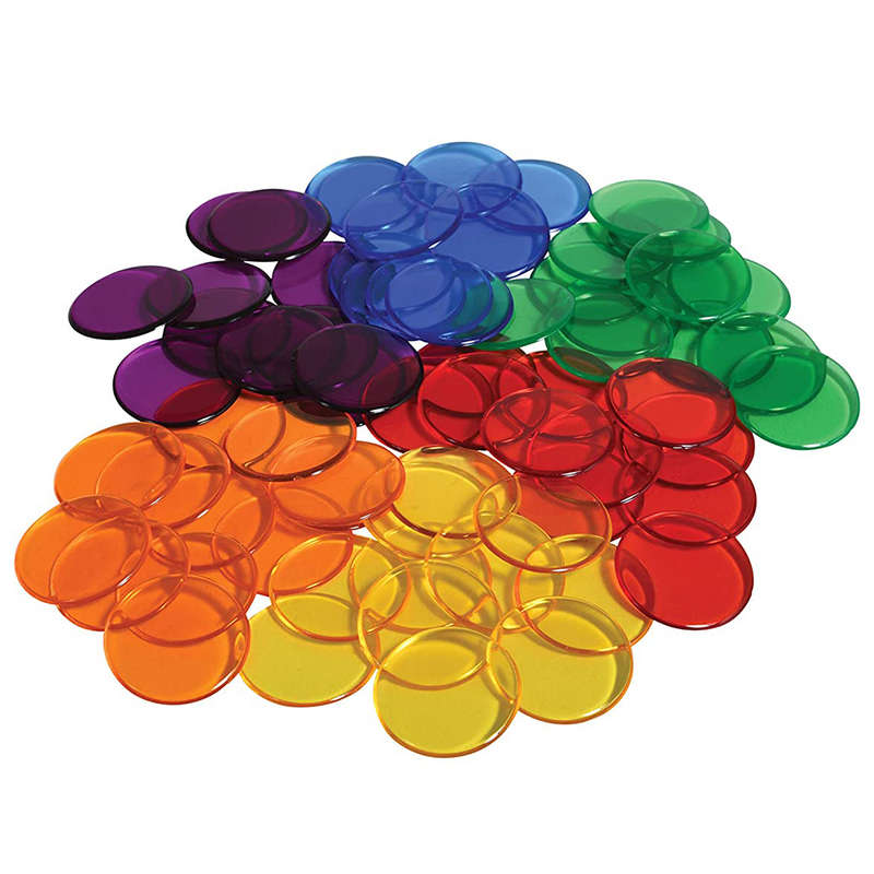 EDX Education - Counters - Transparent 6 Colours 20mm - 1000pcs - Polybag
