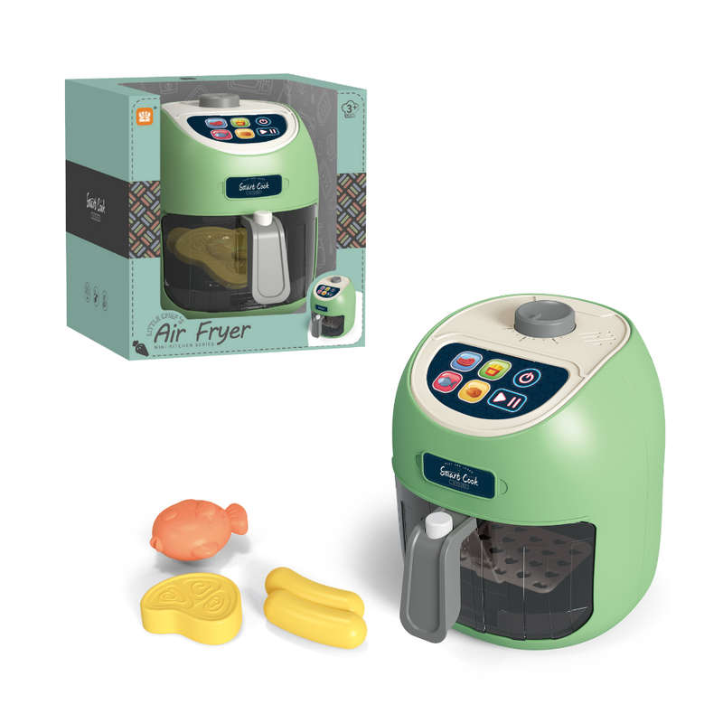 Pretend & Play Air Fryer with Light, Sound & Colour Changing Food - Green