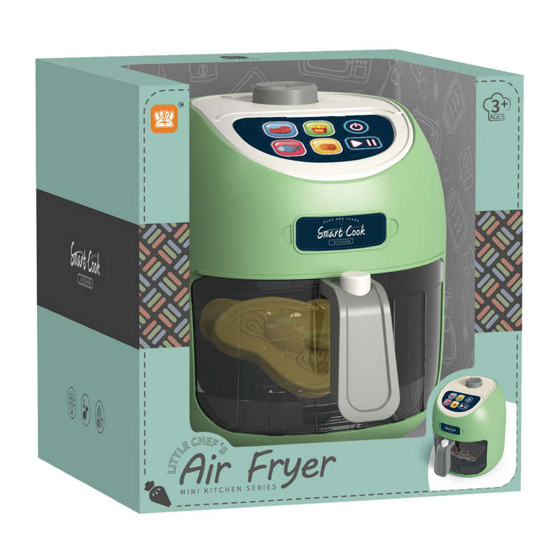 Pretend & Play Air Fryer with Light, Sound & Colour Changing Food - Green