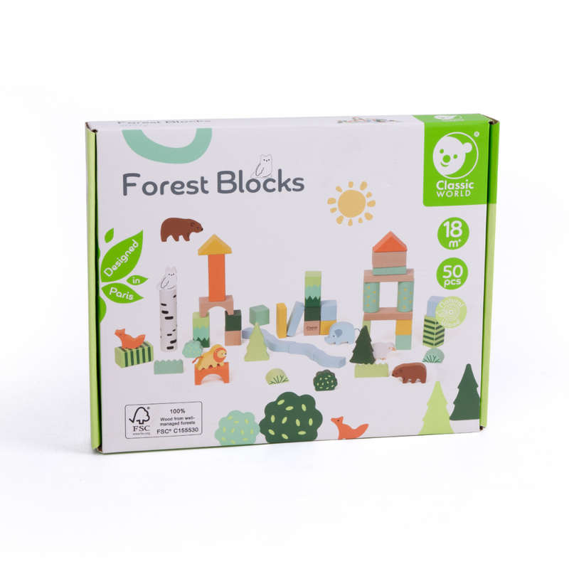 Classic World - Wooden Forest Building Blocks - 50pcs