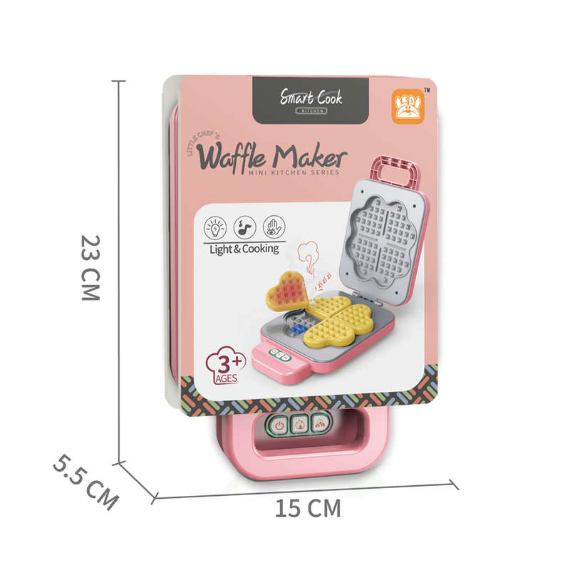Pretend & Play Waffle Maker Set with Colour Changing Waffles - Pink