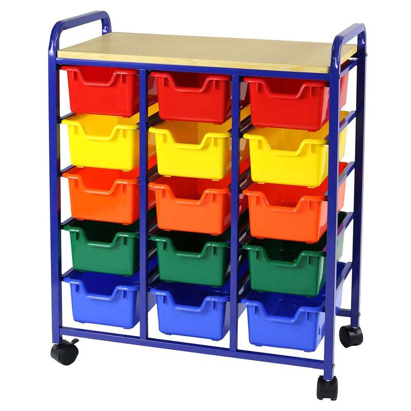 Playroom By Greenbean - Roll & Multi-Coloured Storage Bin Organiser - 15 Bins