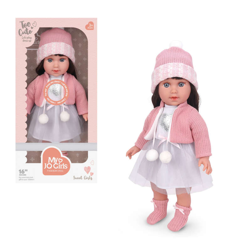 Fashion Doll with Sound - Esther - Dress, Beanie & Shoes - 40cm
