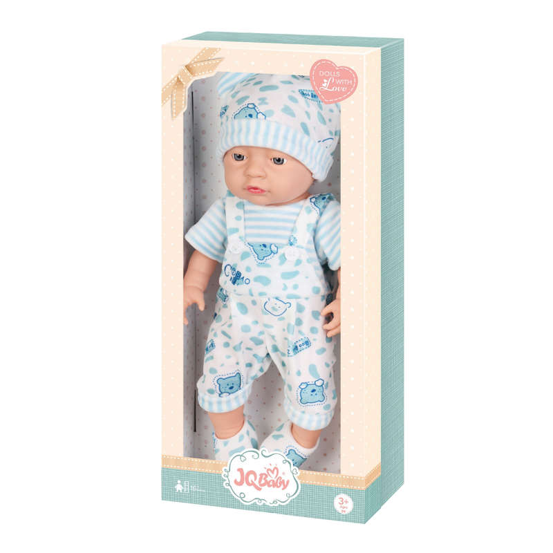 Baby Doll with Blue Clothing & Accessories - Vinyl Body - 40cm