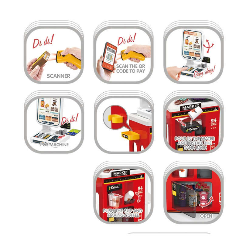 Cogo - Pretend & Play Grocery Store with Lights & Sound Effects - 47 Pieces