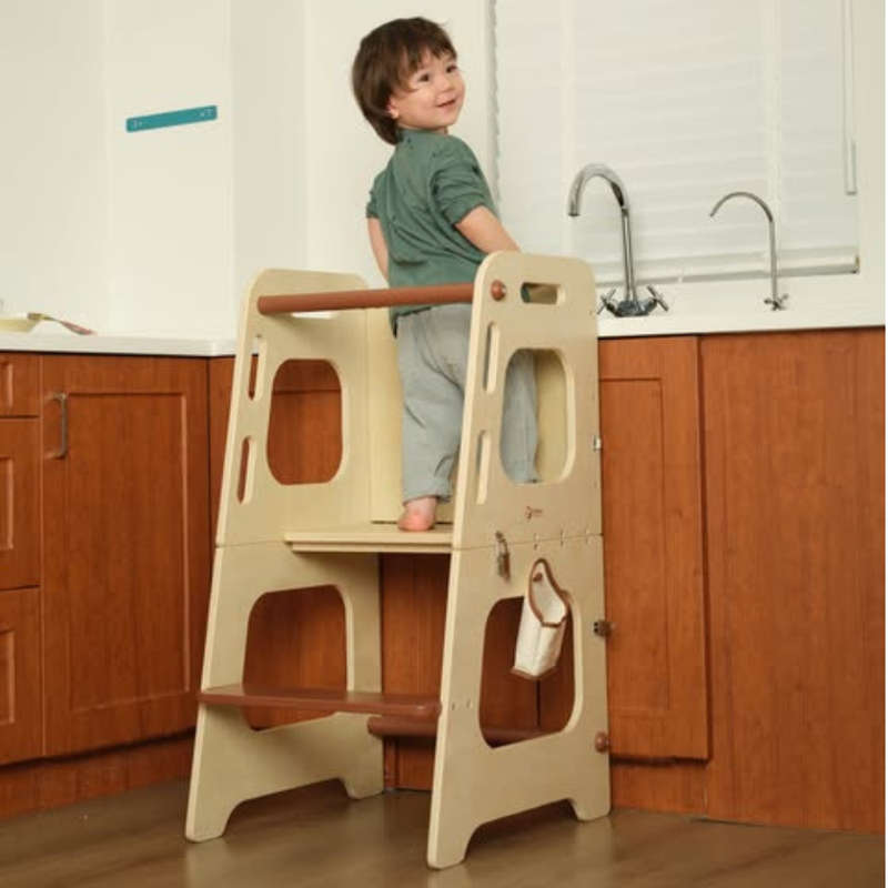 Classic World - 3-in-1 Convertible Helper Tower - Wooden Learning Tower - 48.5 x 51 x 90cm