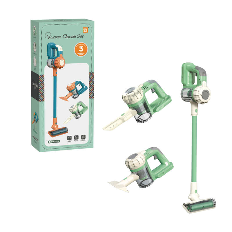Pretend & Play Vacuum Cleaner with Suction Power & Sound Effects - Green