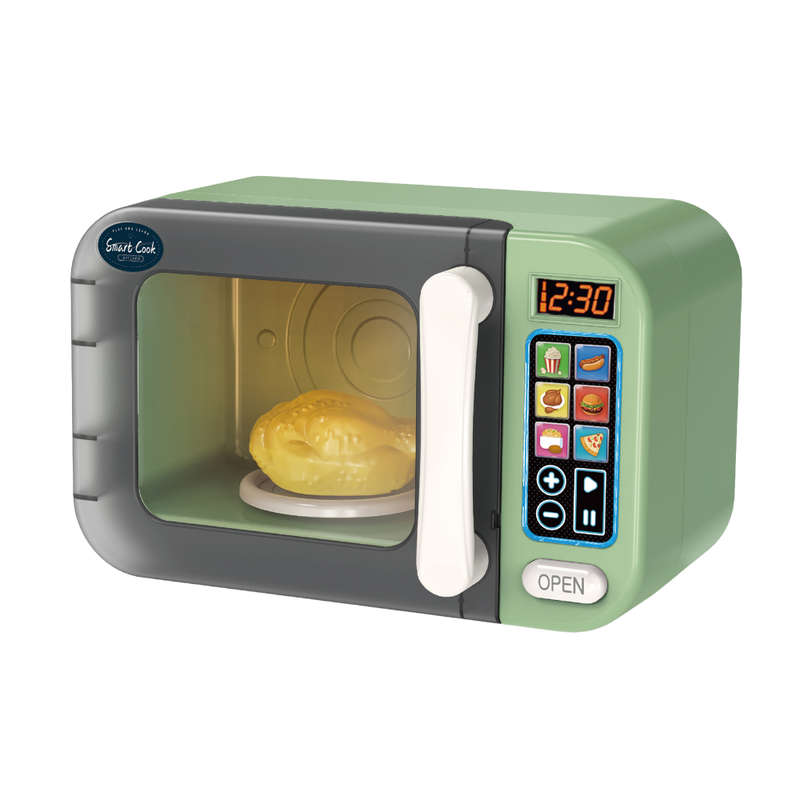 Pretend & Play Microwave with Lights, Sound & Colour Changing Food - Green