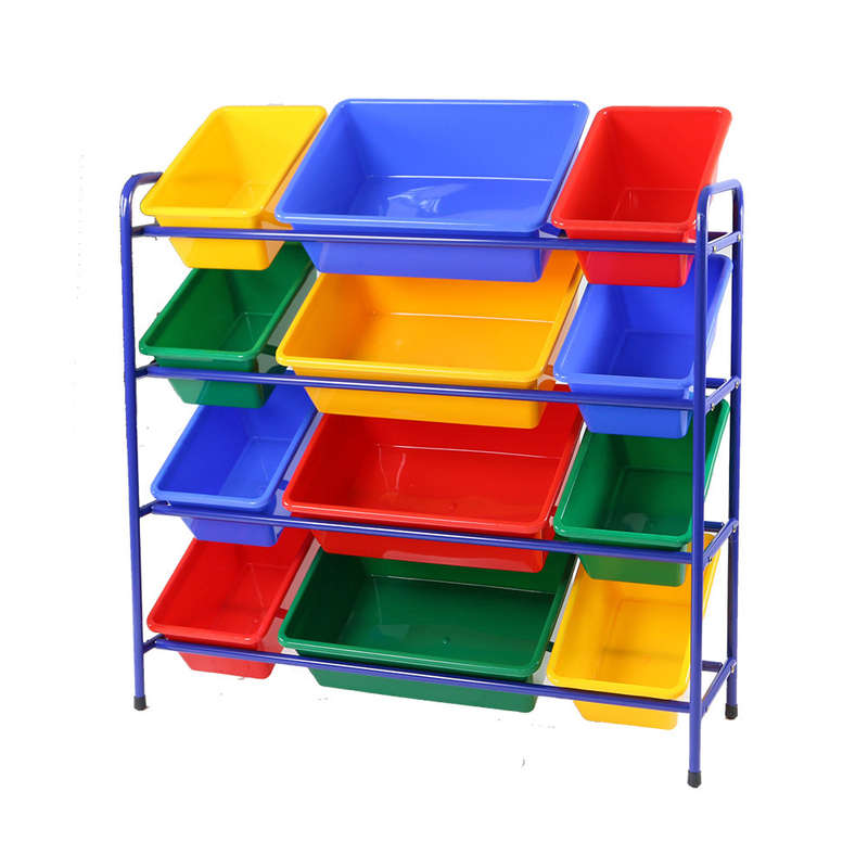 Greenbean - Childrens Furniture - Metal Storage Organiser - 12 Bins - 30.5 x 19 x 84.5 cm