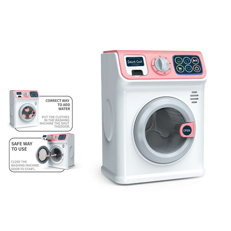 Pretend & Play Washing Machine with Sound and Spinning Action - Pink