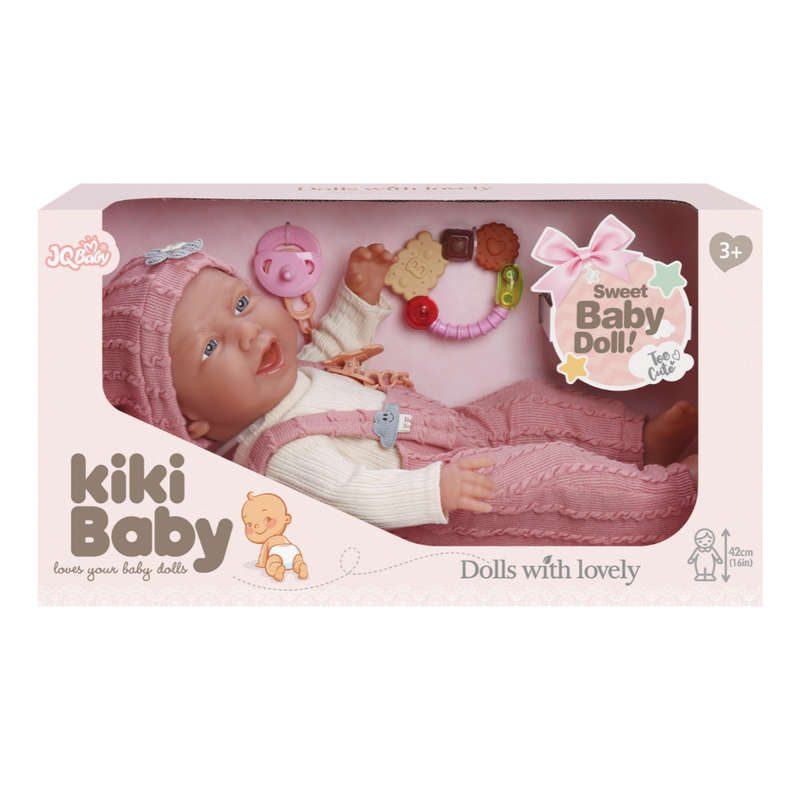 Baby Doll with Vinyl Body, Clothing, Pacifier & Rattle - 40cm