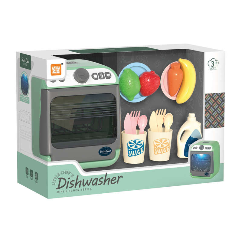 Pretend & Play Dishwasher Set with Sound, Lights & Accessories - Green