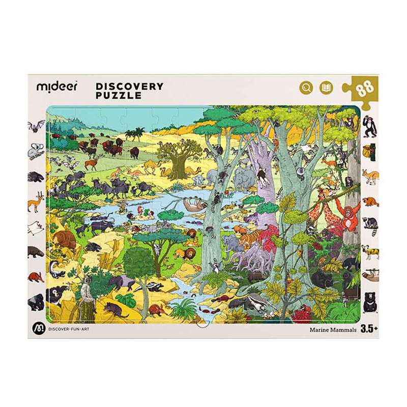 Mideer - Big Wildlife Animal Small Wildlife Animal Discovery Puzzle: 88 Pieces